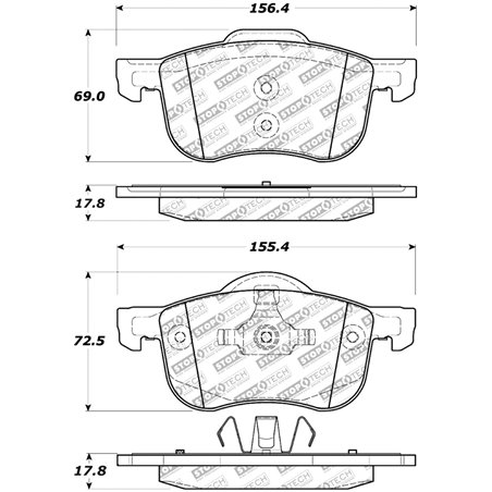 StopTech Street Select Brake Pads w/ Hardware Front - 01-09 Volvo S60