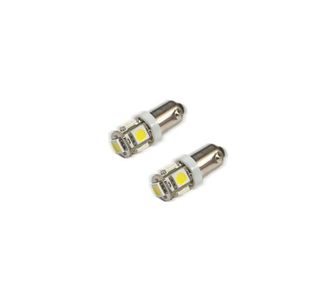 Oracle BA9S 5 LED 3 Chip Bayonet Bulbs (Pair) - White