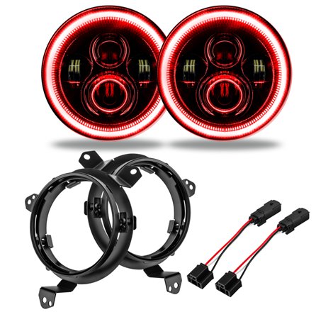 Oracle Jeep Wrangler JL/Gladiator JT 7in. High Powered LED Headlights (Pair) - Red