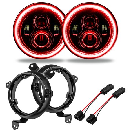 Oracle Jeep Wrangler JL/Gladiator JT 7in. High Powered LED Headlights (Pair) - Red