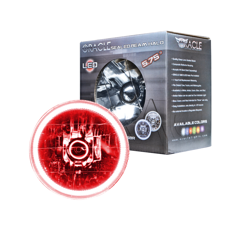 Oracle Pre-Installed Lights 5.75 IN. Sealed Beam - Red Halo