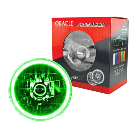 Oracle Pre-Installed Lights 7 IN. Sealed Beam - Green Halo