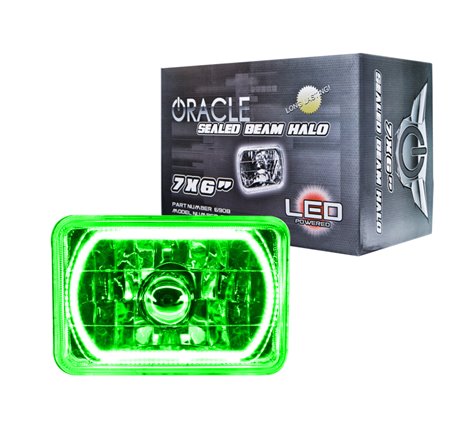 Oracle Pre-Installed Lights 7x6 IN. Sealed Beam - Green Halo