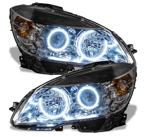 Oracle 08-11 Mercedes Benz C-Class Pre-Assembled Headlights - Chrome Housing - White