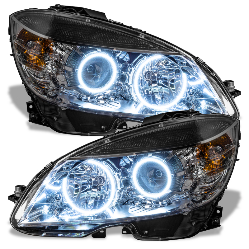 Oracle 08-11 Mercedes Benz C-Class Pre-Assembled Headlights - Chrome Housing - White