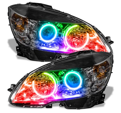 Oracle 08-11 Mercedes Benz C-Class Pre-Assembled Headlights - Chrome Housing - ColorSHIFT