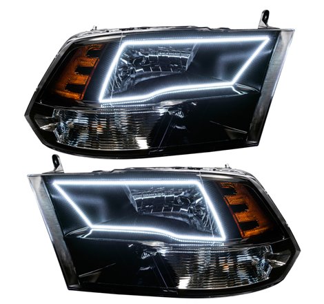 Oracle 09-17 RAM 1500 TRX/SLT Quad Pre-Assembled Headlights - Black Housing - White