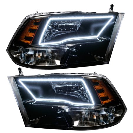 Oracle 09-17 RAM 1500 TRX/SLT Quad Pre-Assembled Headlights - Black Housing - White