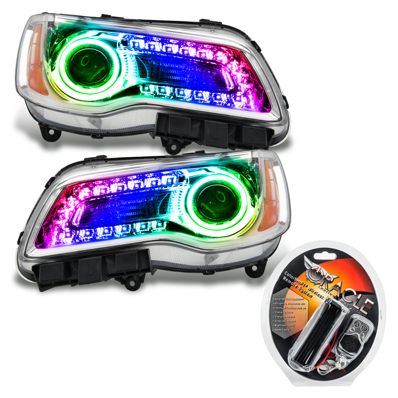 Oracle 11-14 Chrysler 300C SMD HL - Chrome - NON HID - ColorSHIFT DRL - ColorSHIFT