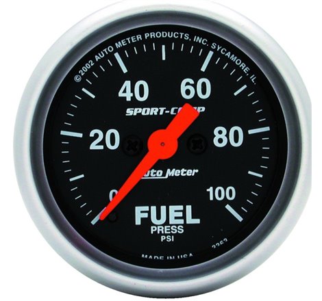 Autometer Sport-Comp 52mm 0-100 PSI Electronic Fuel Pressure Gauge