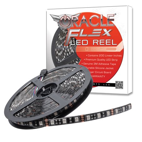 Oracle Exterior Black Flex LED Spool - White