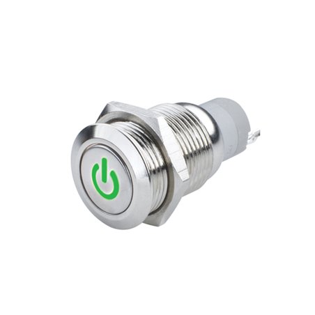 Oracle Power Symbol On/Off Flush Mount LED Switch - Green