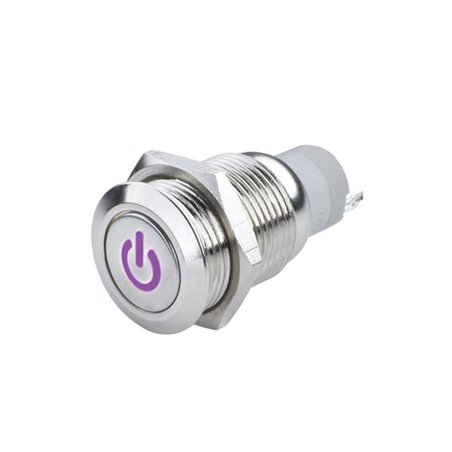 Oracle Power Symbol On/Off Flush Mount LED Switch - UV/Purple