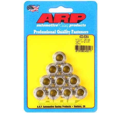 ARP M10 x 1.25 SS 12pt Nut Kit (10/pkg)