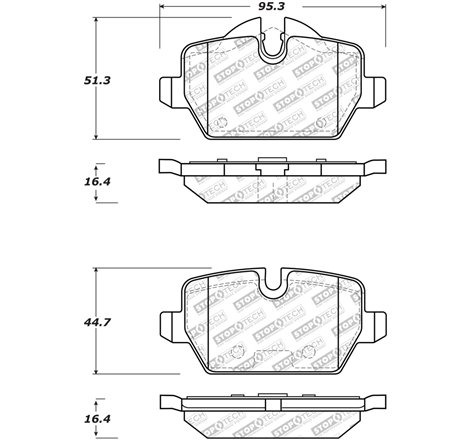 StopTech Street Select Brake Pads w/Hardware - Rear 11-16 Mini Cooper Countryman