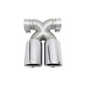 SOUL 13-16 Porsche 987.2 / 981 Cayman / Boxster Bolt-On X-Pipe w/ Tips - Chrome Dual Wall Tips