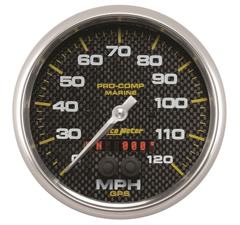 Autometer Marine Carbon Fiber 5in 120mph GPS Speedometer