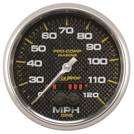 Autometer Marine Carbon Fiber 5in 120mph GPS Speedometer