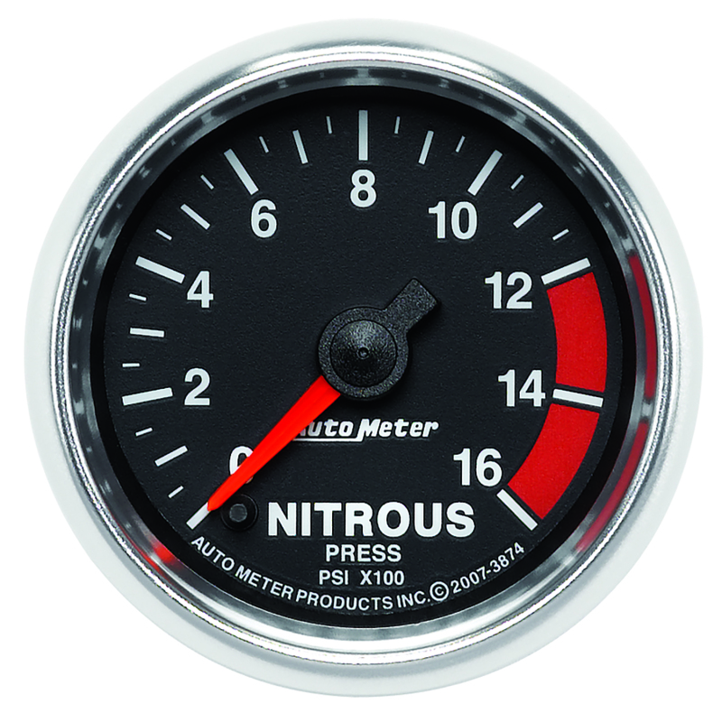 Autometer GS 2 1/16in. 1600PSI Nitrous Fuel Pressure Gauge