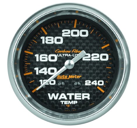 Autometer Carbon Fiber 2-5/8in 120-240 Deg F Mechanical Water Temp Gauge