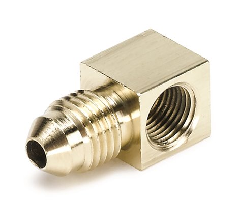 Autometer 1/8 NPTF Female to-4AN Male Pressure Gauge Adaptor 90 Deg (Brass)