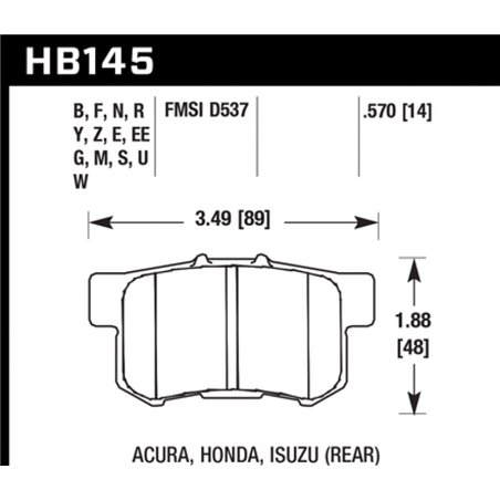 Hawk Honda/Acura/Suzuki ER-1 Endurance Racing Brake Pads (Track Only)