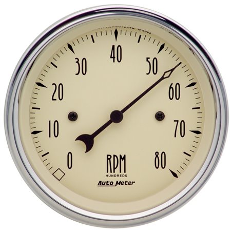 Autometer 3-3/8in. Antique Beige 8K RPM In-Dash Tachometer Gauge