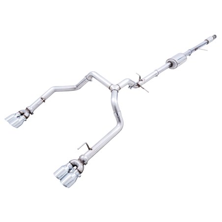 AWE Tuning 4th Gen GM 1500 5.3L 0FG Catback Split Rear Exit (w/ Bumper Cutouts) - Quad Chrome Tips