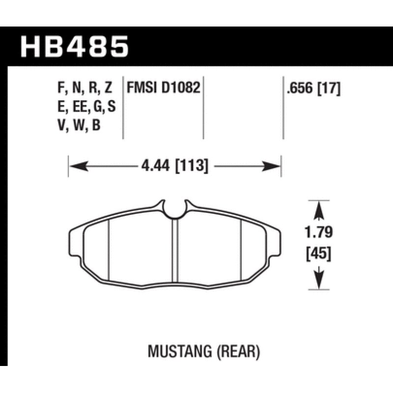 Hawk 05-14 Ford Mustang Rear ER-1 Brake Pad Set