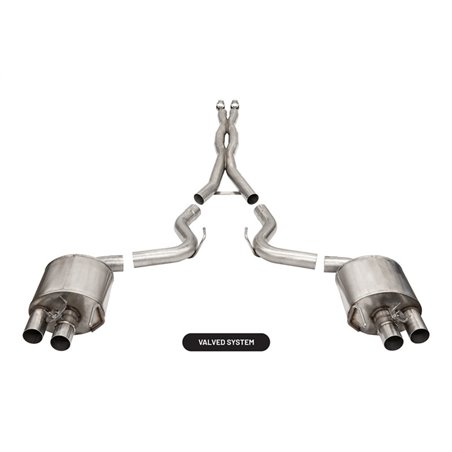 Corsa 2015-2020 Ford Mustang GT350/R 5.2L V8 Dual Rear Cat-Back- Stainless Dual Rear Exit