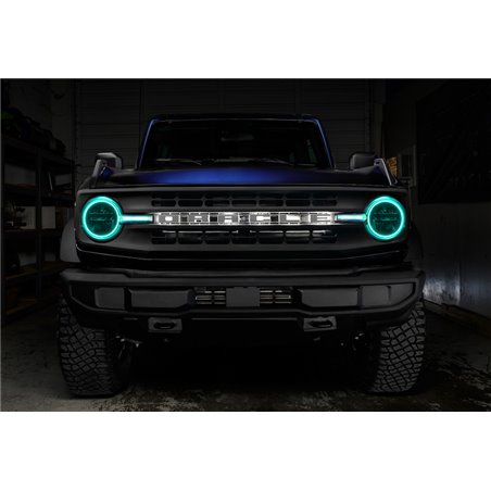 Oracle 21-22 Ford Bronco Headlight Halo Kit w/DRL Bar - Base Headlights ColorSHIFT -w/2.0 Controller