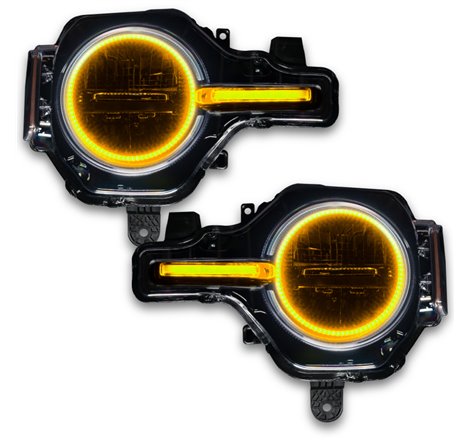 Oracle 21-22 Ford Bronco Headlight Halo Kit w/DRL Bar - Base Headlights ColorSHIFT -w/Simple Control