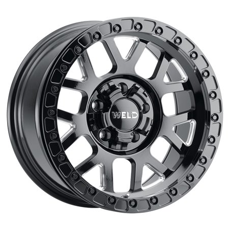 Weld Off-Road W902 17X10 Cinch Beadlock 5X127 5X139.7 ET-24 BS4.50 Gloss BLK MIL / BLK Ring 87.1