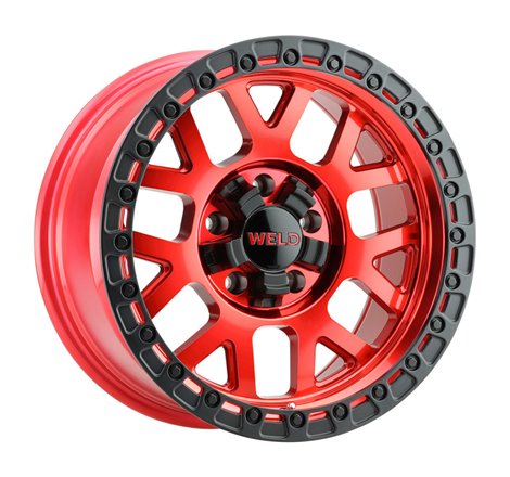 Weld Off-Road W133 17X9 Cinch 6X135 6X139.7 ET-12 BS4.50 Candy Red / Satin Black Ring 106.1