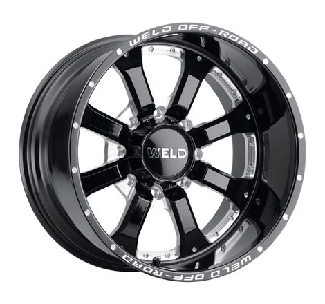 Weld Off-Road W125 20X10 Granada Eight 8X170 ET-18 BS4.75 Gloss Black MIL 125.1