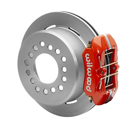 Wilwood Small Ford 11 in. Forged Dynapro Low-Profile Rear Parking Brake Kit (Red Calipers)