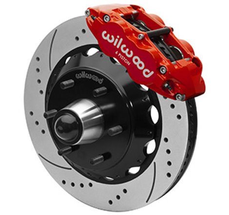 Wilwood 63-87 C10 FNSL6R Front Big Brake Brake Kit 14in drill/slot 6x5.5 BP for drop spindles - Red