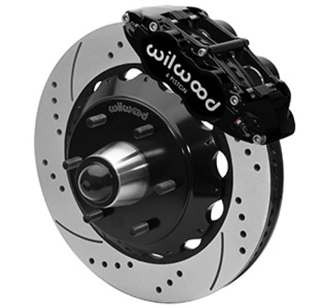 Wilwood 63-87 C10 FNSL6R Front Big Brake Brake Kit 14in drill/slot 6x5.5 BP for drop spindles - Blk