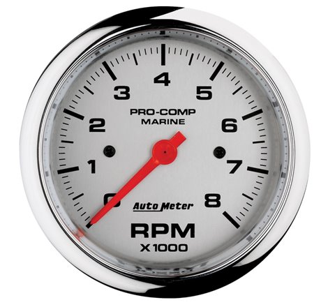 Autometer Marine Chrome Ultra-Lite 3-3/8in 8k RPM Tachometer Gauge