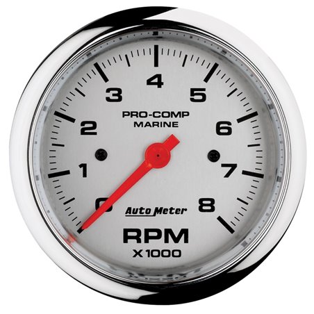 Autometer Marine Chrome Ultra-Lite 3-3/8in 8k RPM Tachometer Gauge