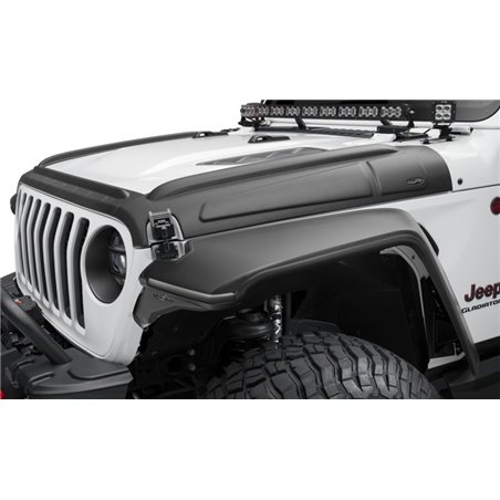 Bushwacker 07-18 Jeep Wrangler JK/JKU Trail Armor Hood Armor (3pc Set) - Tex. Black