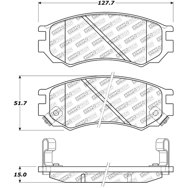 StopTech 91-94 Nissan Sentra Street Select Front Brake Pads