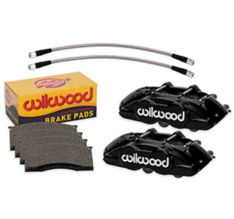 Wilwood 65-67 Ford Mustang D11 Calipers w/ Pads & Lines - Black