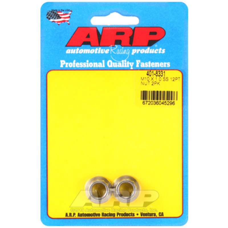 ARP M10 x 1.0 SS 12pt Nut Kit (2/pkg)