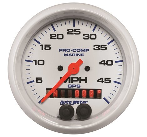 Autometer Marine White 3 3/8in 50MPH GPS Speedometer Gauge