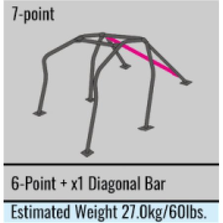 Cusco SFTY21 2-Passenger 7-Point BLK DASH-ESCAPE Roll Cage Subaru STi GDB 01-07 (S/O/No Cancel)