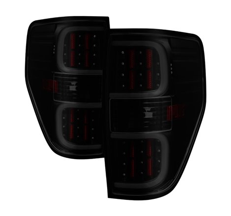 xTune Ford F150 09-14 LED Tail Lights - Black ALT-ON-FF15009-LBLED-BSM