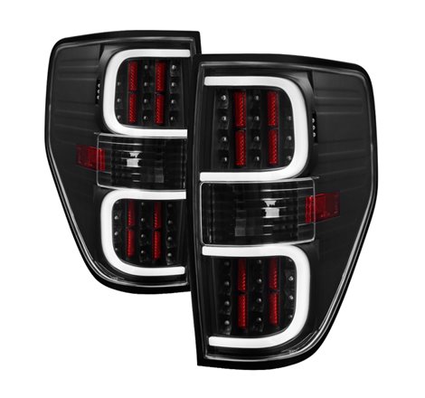 xTune Ford F150 09-14 LED Tail Lights - Black ALT-ON-FF15009-LBLED-BK