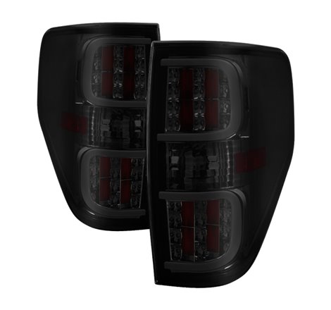 xTune Ford F150 09-14 LED Tail Lights - Black ALT-ON-FF15009-LBLED-SM