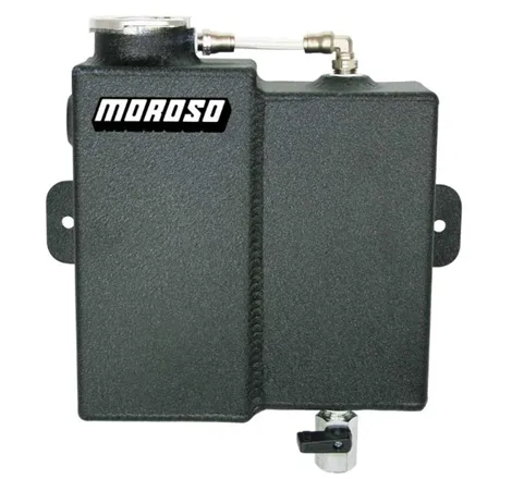 Moroso Universal Dual Coolant Expansion/Recovery Catch Tank - Black Powder Coat